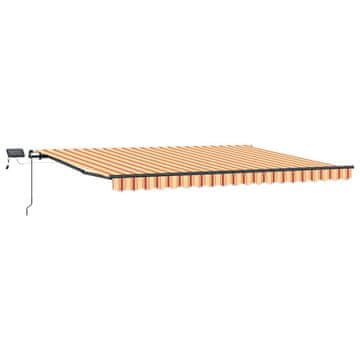 Vidaxl Retraktilna tenda rumena in oranžna 400 ×300 cm blago