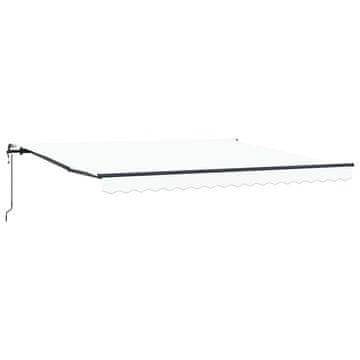 Vidaxl Vlečna tenda Bela 400 × 300 cm Tkanina in aluminij
