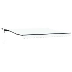 Vidaxl avtomatska retraktibilna tenda z LED belo 400x350 cm