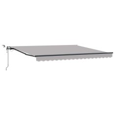 Vidaxl Avtomatska Retraktibilna Tenda z LED Svetlom Svetlo Siva 400x350 cm