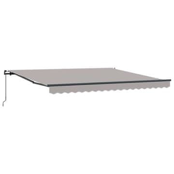 Vidaxl Retraktilna tenda Svetlo siva 400 × 350 cm Poliester in jeklo