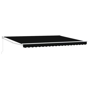 Vidaxl Retraktilna tenda Črna 450 × 300 cm Poliester in kovina