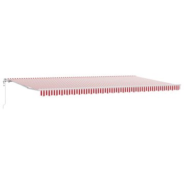 Vidaxl Retraktilna tenda 600 × 300 cm Rdeča in bela