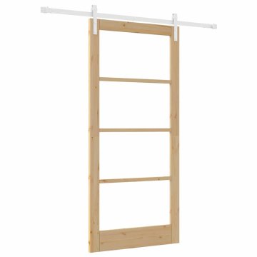 Vidaxl Drsna vrata ORKDAL Rjava 93 x 202 cm Trden borov les