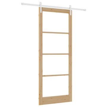 Vidaxl Drsna vrata ORKDAL Rjava 93 x 232 cm Trden borov les