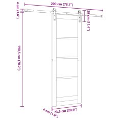 Vidaxl Drsna vrata Bela 73.5 x 198.5 cm