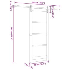 Vidaxl Drsna vrata Bela 83 x 202 cm Masivna borova drevesa in jeklo
