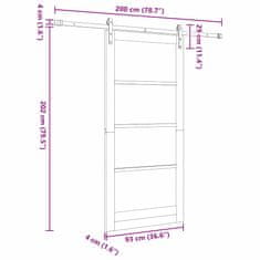 Vidaxl Drsna vrata ORKDAL Bela 93 x 202 cm Trden borov les