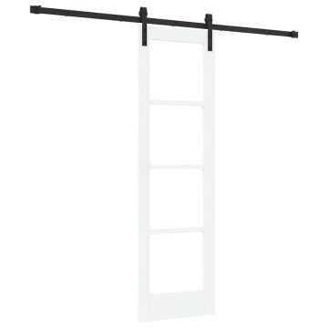 Vidaxl Drsna vrata ORKDAL Bela 61 x 198.5 cm Les in kovina