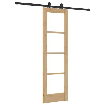 Vidaxl Drsna vrata ORKDAL Rjava 61 x 198.5 cm Les in kovina