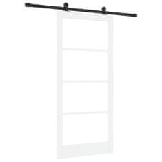 Vidaxl Drsna vrata ORKDAL Bela 93 x 202 cm Les in kovina