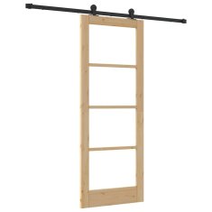 Vidaxl Drsna vrata ORKDAL Rjava 78 x 202 cm Les in kovina