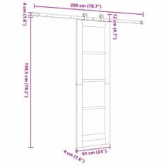 Vidaxl Drsna vrata ORKDAL Bela 61 x 198.5 cm Les in kovina