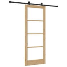 Vidaxl Drsna vrata ORKDAL Rjava 83 x 211 cm Les in kovina
