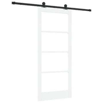 Vidaxl Drsna vrata ORKDAL Bela 86 x 198,5 cm Les in kovina