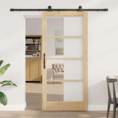 Vidaxl Drsna vrata ORKDAL Rjava 93 x 202 cm Les in kovina