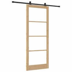 Vidaxl Drsna vrata ORKDAL Rjava 93 x 232 cm Les in kovina