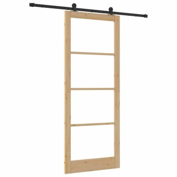 Vidaxl Drsna vrata ORKDAL Rjava 93 x 232 cm Les in kovina