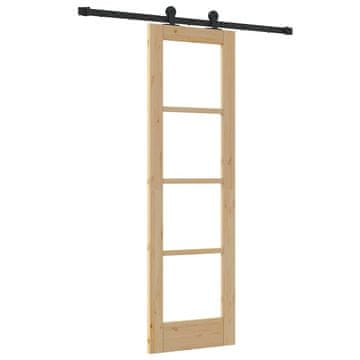 Vidaxl Drsna vrata ORKDAL Rjava 61 x 198.5 cm Les in kovina