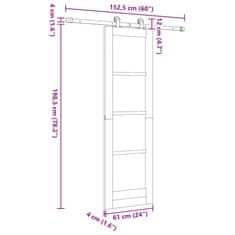 Vidaxl Drsna vrata ORKDAL Bela in črna 61 x 198.5 cm