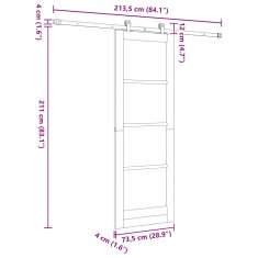 Vidaxl Drsna vrata ORKDAL Bela in črna 73.5 x 211 cm