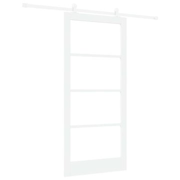Vidaxl Drsna vrata ORKDAL Bela 93 x 202 cm Les in kovina