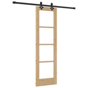 Vidaxl Drsna vrata ORKDAL Rjava 61 x 198.5 cm Les in kovina