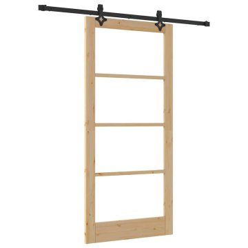 Vidaxl Drsna vrata ORKDAL Rjava 93 x 202 cm Les in kovina