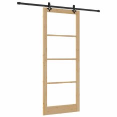 Vidaxl Drsna vrata Rjava 93 x 232 cm Les in kovina