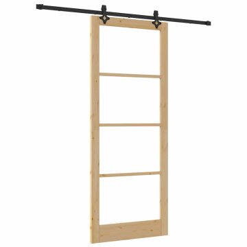 Vidaxl Drsna vrata Rjava 93 x 232 cm Les in kovina