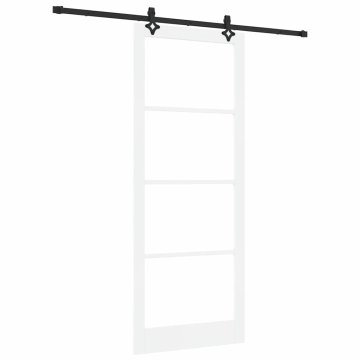 Vidaxl Drsna vrata Bela 93 x 232 cm Les in kovina