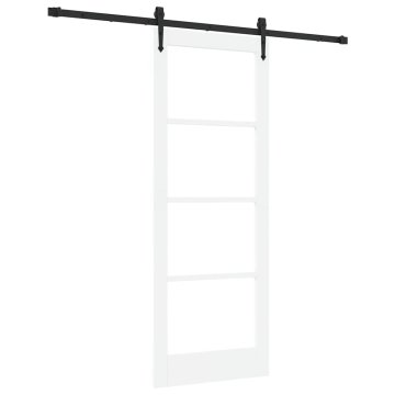 Vidaxl Drsna vrata Bela 78 x 202 cm Les in kovina
