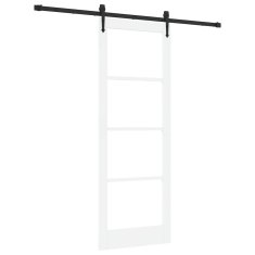 Vidaxl Drsna vrata Bela 78 x 211 cm Les in kovina