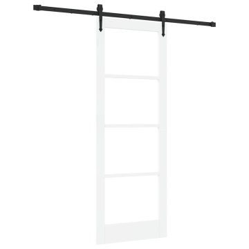 Vidaxl Drsna vrata Bela 78 x 211 cm Les in kovina