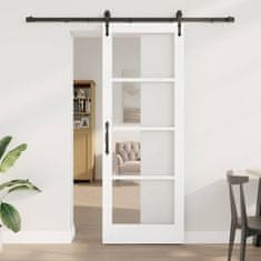 Vidaxl Drsna vrata Bela 78 x 211 cm Les in kovina