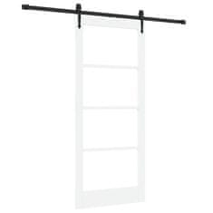Vidaxl Drsna vrata Bela 86 x 198,5 cm Les in kovina