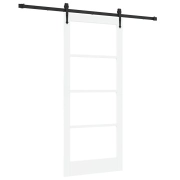 Vidaxl Drsna vrata Bela 86 x 198,5 cm Les in kovina