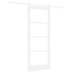 Vidaxl Drsna vrata Bela 83 x 202 cm Les in kovina