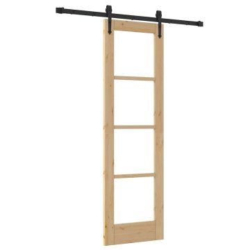 Vidaxl Drsna vrata ORKDAL Rjava 61 x 198.5 cm Les in kovina