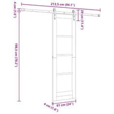 Vidaxl Drsna vrata ORKDAL Rjava 61 x 198.5 cm Trdna borovina
