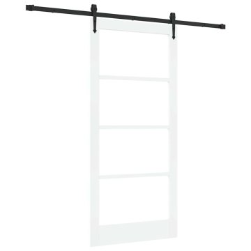 Vidaxl Drsna vrata ORKDAL Bela 93 x 202 cm Les in kovina