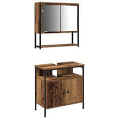Vidaxl Komplet pohištva za kopalnico 2 pcs Rjava 60 x 30 x 60 cm