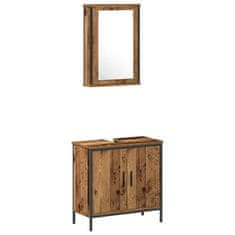 Vidaxl Komplet pohištva za kopalnico 3 pcs Rjava 33 x 33 x 185.5 cm