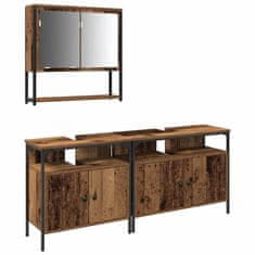 Vidaxl Komplet pohištva za kopalnico 3 pcs Rjava 80 x 30 x 60 cm