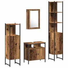 Vidaxl Komplet pohištva za kopalnico 4 pcs Star les 33 x 33 x 185.5 cm