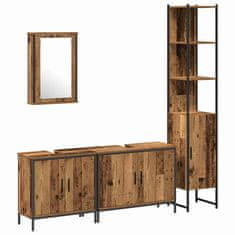 Vidaxl Komplet pohištva za kopalnico 4 pcs Rjava 33 x 33 x 185.5 cm