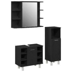 Vidaxl Komplet pohištva za kopalnico 3 pcs Črna 30 x 30 x 99.5 cm