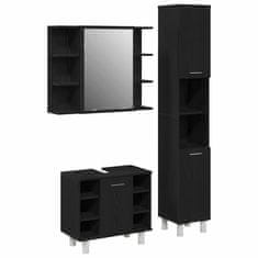 Vidaxl Komplet pohištva za kopalnico 3 pcs Črna 30 x 30 x 179.5 cm