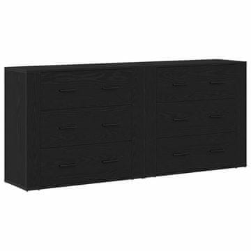 Vidaxl Strani šal Črna Orehovina 160 x 33 x 70 cm Konstruiran les
