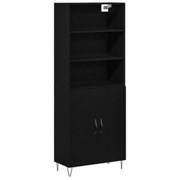 Vidaxl Visok predalnik Črna Orehovina 69,5 x 34 x 180 cm